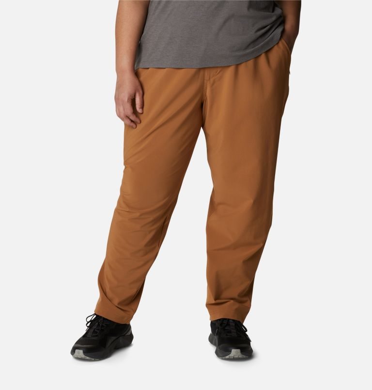 Women\'s Columbia Pleasant Creek Core Pants Brown | Plus Size CA-R4A80